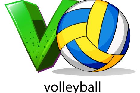 VO  de Volley Bal avec un ballon qui forme la lettre O
