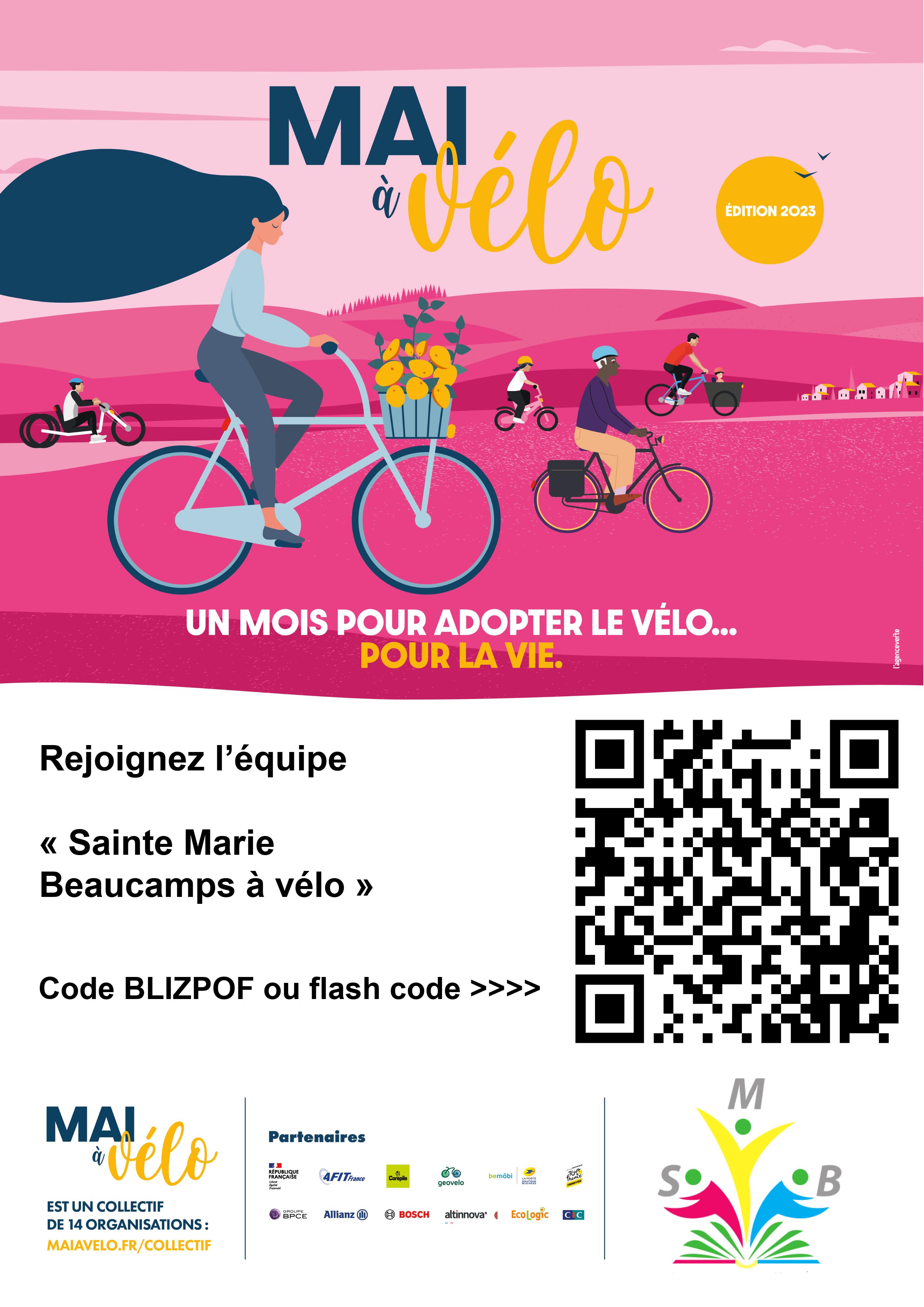Affiche et code du challenge Mai à vélo organisé par la métropole lilloise