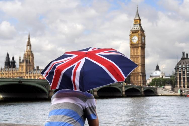 Parapluie imprimé drapeau londonien, Big Ben en arrière plan 