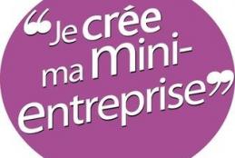texte : "je crée ma mini-entreprise" dans une bulle de couleur violet