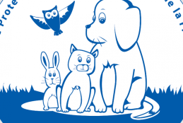 Logo LPA représentant un dessin en bleu d'un hibou, un lapin, un chat et un chien dans un cercle